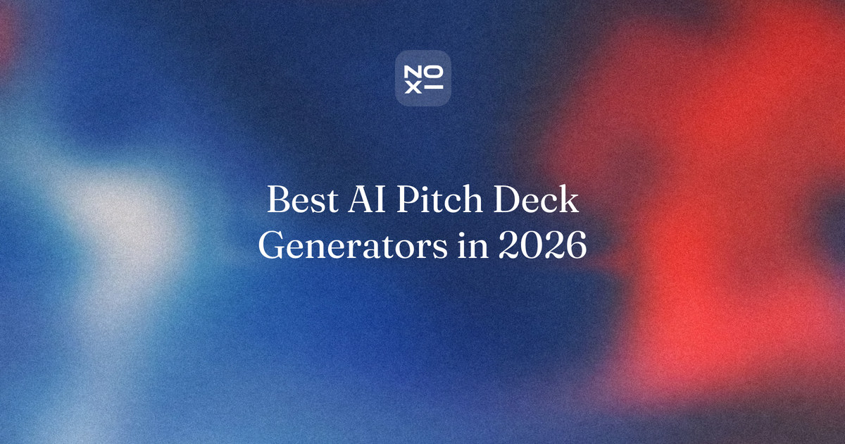 Best AI pitch deck generators in 2026 — a founder's ranking of NOXI, Gamma, Slidebean, Alai, Beautiful.ai, Canva, Pitch and ChatGPT/Claude