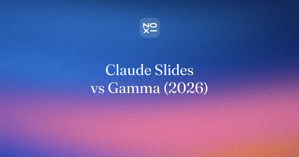 Claude Slides vs Gamma, 2026 — a Claude conversation turning into slides beside a Gamma card deck, with a winner per round