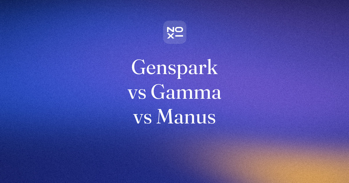 Genspark vs Gamma vs Manus for AI slides, October 2026: three AI slide tools compared round by round, with free-plan export rules