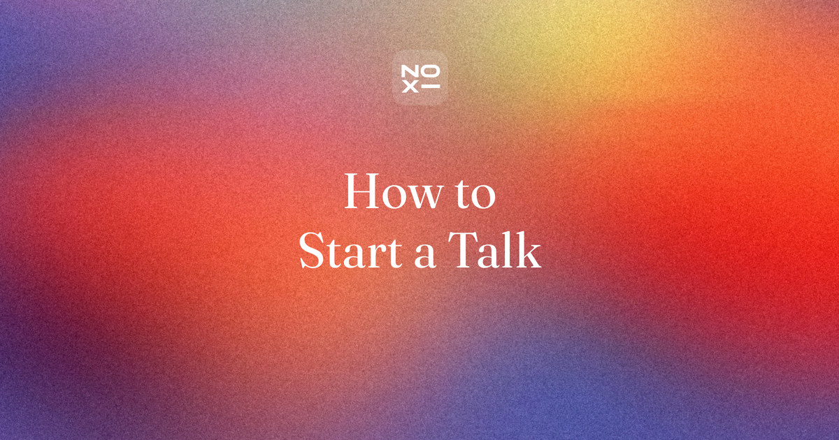 How to start a presentation — NOXI guide cover: planning the first 60 seconds and the first three slides