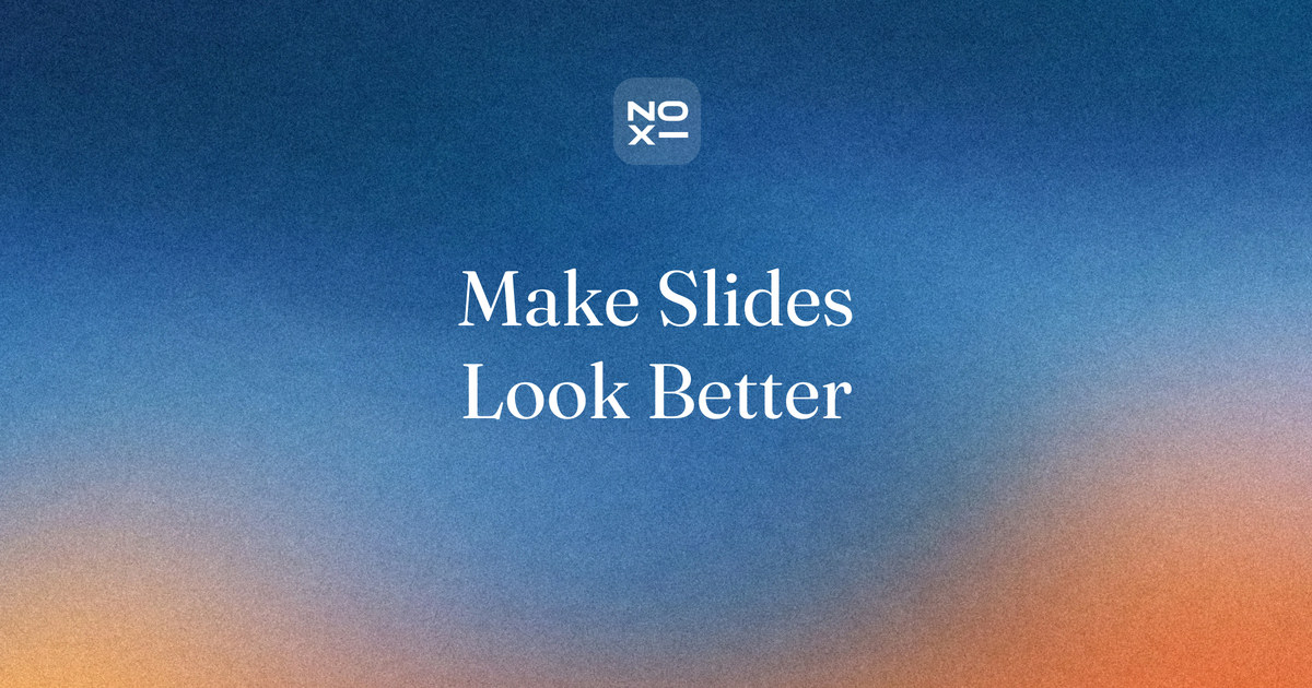 Make your PowerPoint look better with AI, October 2026 — NOXI blog cover: nine redesign tools scored on what they keep, from your words and numbers to your brand