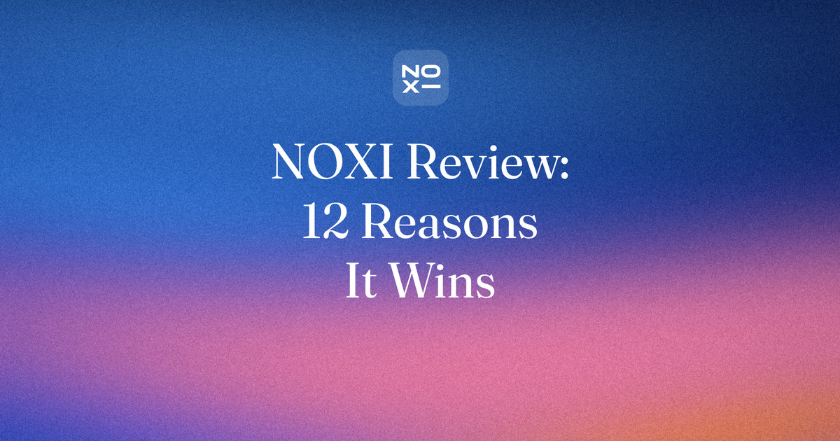 NOXI review 2026 — a consulting-grade NOXI slide beside the same slide opened in PowerPoint, identical, with live text and an Arabic line kept right to left
