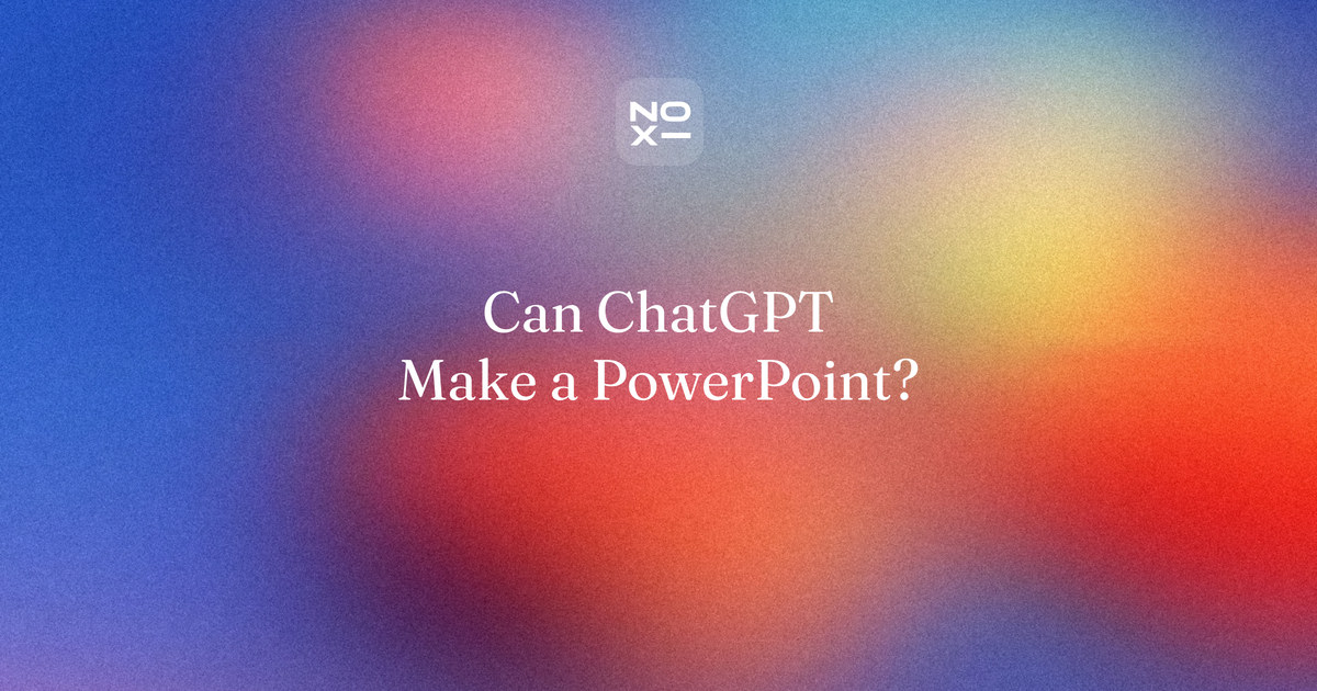 NOXI vs ChatGPT for presentations 2026 — a finished consulting-grade deck versus ChatGPT's smart but plain white slides