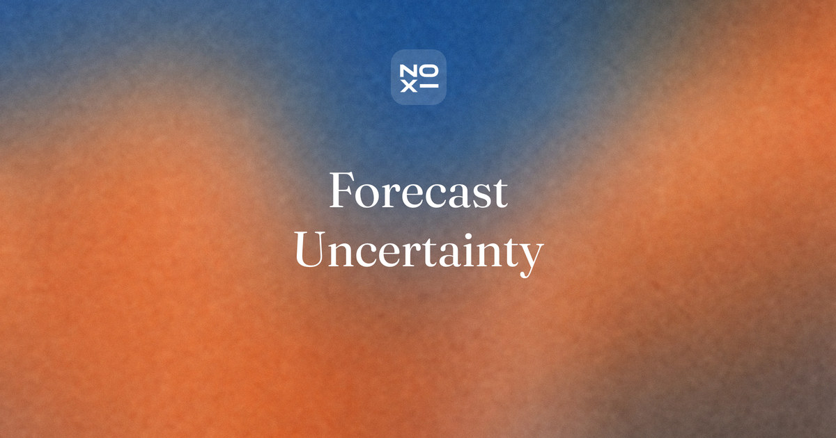 Presenting forecasts and uncertainty — NOXI guide cover: how to label forecasts, targets, scenarios and ranges without false precision