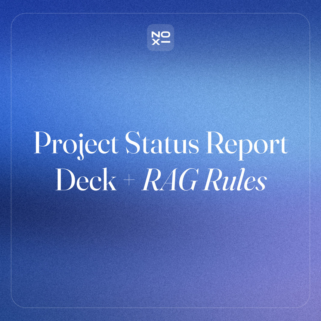 Project Status Report Presentation: One-Slide Template, RAG Rules and Steering Committee Deck