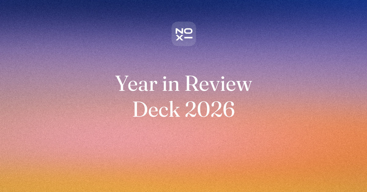 Year in review presentation template — a 12-slide storyline with a year-in-numbers grid, goals scorecard, timeline, shout-outs and next year's priorities